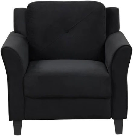 Modern Black Velvet Accent Armchair by Joevie